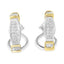 14K Two-Toned Gold Diamond Earrings with Round and Princess Cuts