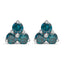 14KT White Gold Blue Diamond Trio Stud Earrings