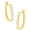 10K Yellow Gold Diamond Oblong Hoop Earrings