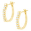 10K Yellow Gold Diamond Oblong Hoop Earrings