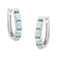 Boucles d'oreilles créoles en diamant bleu et rond en or blanc 10k