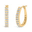 Pendientes U de Oro Blanco de 10K con Diamantes de 1.0 Cttw
