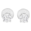 Boucles d'oreilles en diamant solitaire à taille pie en or blanc 14K 1/2 Cttw
