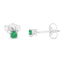 Boucles d'oreilles en argent sterling .925 avec diamants verts taille brillant