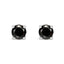 .925 Sterling Silver Black Diamond Solitaire Stud Earrings