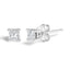 Pendientes de diamante en corte princesa de plata esterlina .925