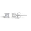Pendientes de diamante en corte princesa de plata esterlina .925