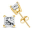 Boucles d'oreilles en diamant certifiées AGS en or jaune 14k 1/4 Cttw
