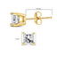 Pendientes de Diamante en Corte Princesa de 14k de Oro Amarillo Certificados por IGI