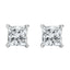 Pendientes de Stud Solitario de Diamante Creado en Laboratorio de Oro Blanco de 14K