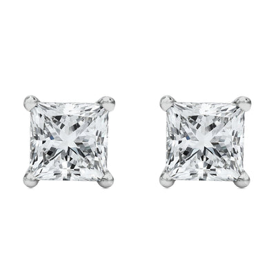 14K White Gold Lab Grown Diamond Solitaire Stud Earrings
