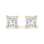 Pendientes de diamante en corte princesa de 3/8 Cttw certificados por IGI en oro de 14K