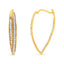 Aros de Aro de Diamante Cortado Redondo de 10K en Oro Amarillo 1/2 Cttw