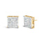 10K Yellow Gold Invisible-Set Princess-Cut Diamond Stud Earrings