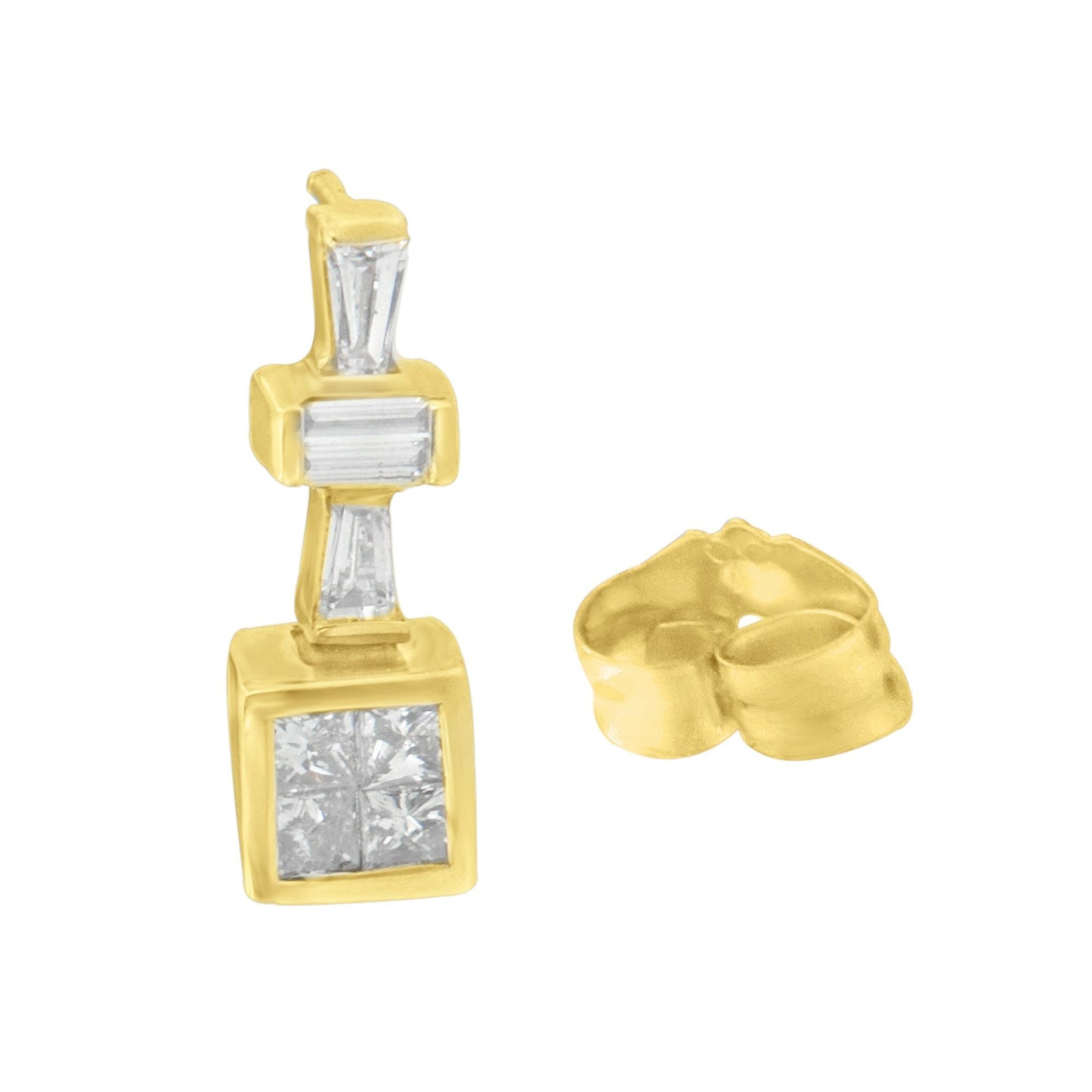 Boucles d'oreilles créoles en diamant en or jaune 14K - 1 1/3 cttw