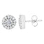 Boucles d'oreilles en or blanc 14k avec halo de diamants