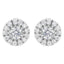 Boucles d'oreilles en or blanc 14k avec halo de diamants