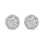 AGS Certified 14K White Gold Diamond Halo Cluster Stud Earrings