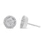AGS Certified 14K White Gold Diamond Halo Cluster Stud Earrings