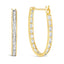 Boucles d'oreilles U-Hoop en or jaune 10K avec 1,00 cttw de diamants
