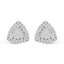 14K White Gold Trillion Shaped Diamond Stud Earrings