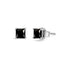 Pendientes de Stud de Diamante Negro en Corte Princesa de Oro Blanco de 14K