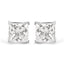 14K White Gold Princess Cut Diamond Solitaire Stud Earrings