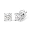14K White Gold Princess Cut Diamond Solitaire Stud Earrings