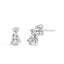 14K White Gold Double Diamond Drop Earrings