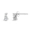 14K White Gold Double Diamond Drop Earrings