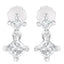Pendientes de diamante en corte princesa de doble diamante en oro blanco de 14 quilates