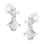 Pendientes de diamante en corte princesa de doble diamante en oro blanco de 14 quilates