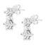 Pendientes de diamante en corte princesa de doble diamante en oro blanco de 14 quilates