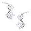 Boucles d'oreilles en or blanc 14K avec double diamant