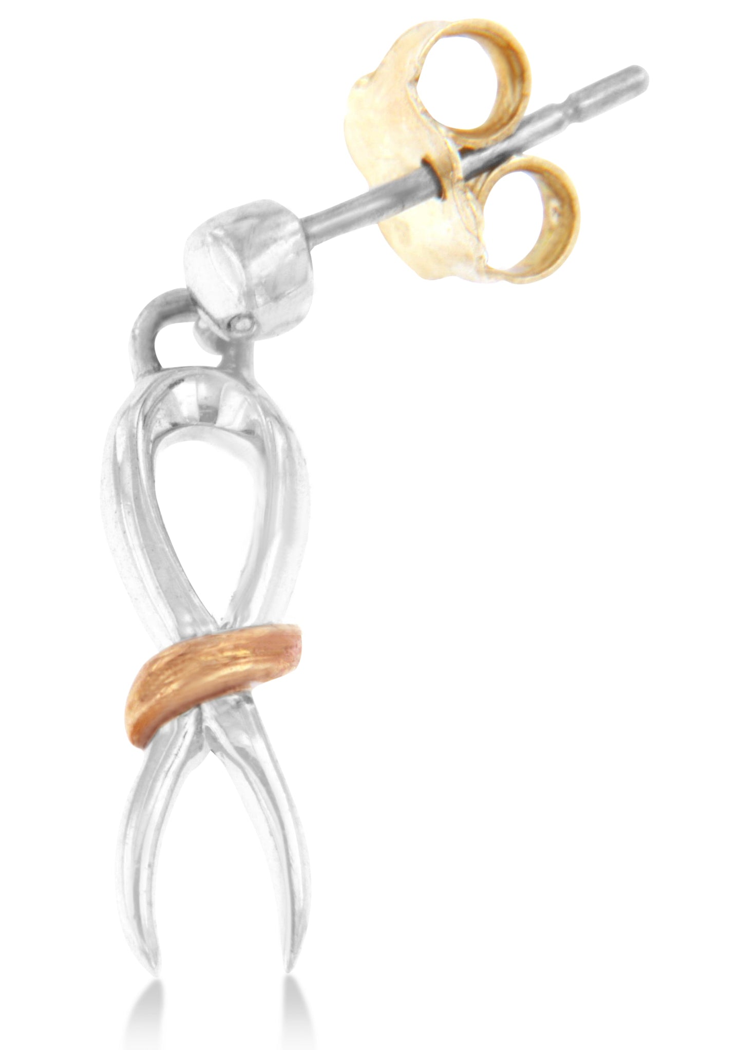 Boucles d'oreilles pendantes en argent sterling .925 plaqué or 10K à deux tons