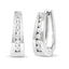 Boucles d'oreilles créoles en or blanc 14k avec diamants - 1/4 Cttw