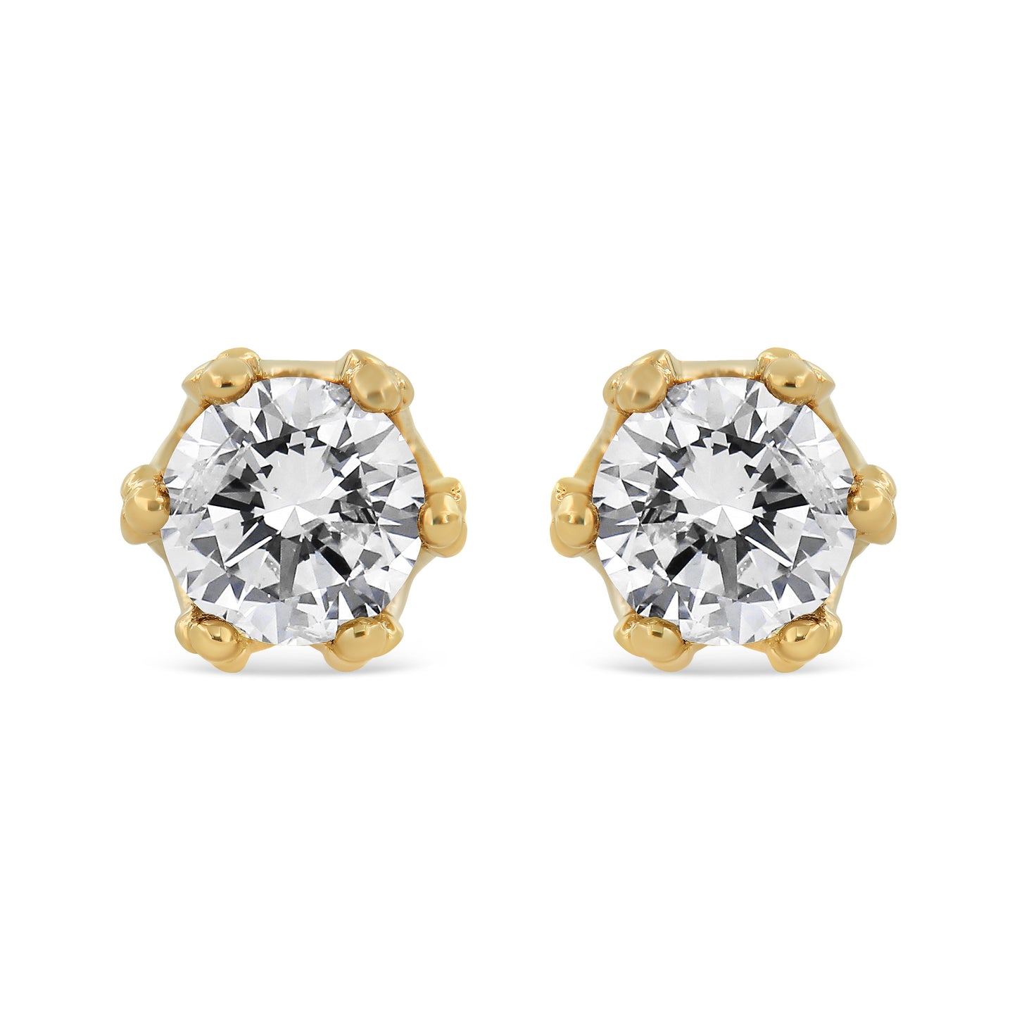 Pendientes de diamantes en forma de corona de oro blanco de 14 quilates - 1/2 Cttw