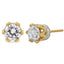 Pendientes de Stud de Corona de Diamante Redondo de Oro Amarillo de 14K