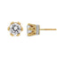 Pendientes de Stud de Corona de Diamante Redondo de Oro Amarillo de 14K