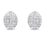 Boucles d'oreilles en argent sterling avec cluster ovale de diamants ronds