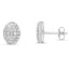 Boucles d'oreilles en argent sterling avec cluster ovale de diamants ronds