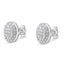 Boucles d'oreilles en argent sterling avec cluster ovale de diamants ronds