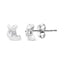 Pendientes de Stud de Diamantes en Espiral de Oro Blanco de 10K
