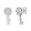 Pendientes de gota en oro blanco de 14 quilates con diamantes en forma de flor