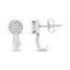 Pendientes de gota en oro blanco de 14 quilates con diamantes en forma de flor