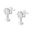 Pendientes de gota en oro blanco de 14 quilates con diamantes en forma de flor