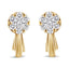 Pendientes de gota en oro blanco de 14 quilates con diamantes en forma de flor