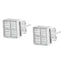 Boucles d'oreilles en diamant composite en or blanc 14K