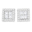 Pendientes de diamantes en oro blanco de 14 quilates con forma redonda y baguette