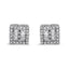 Pendientes de diamantes en oro blanco de 14 quilates con forma redonda y baguette